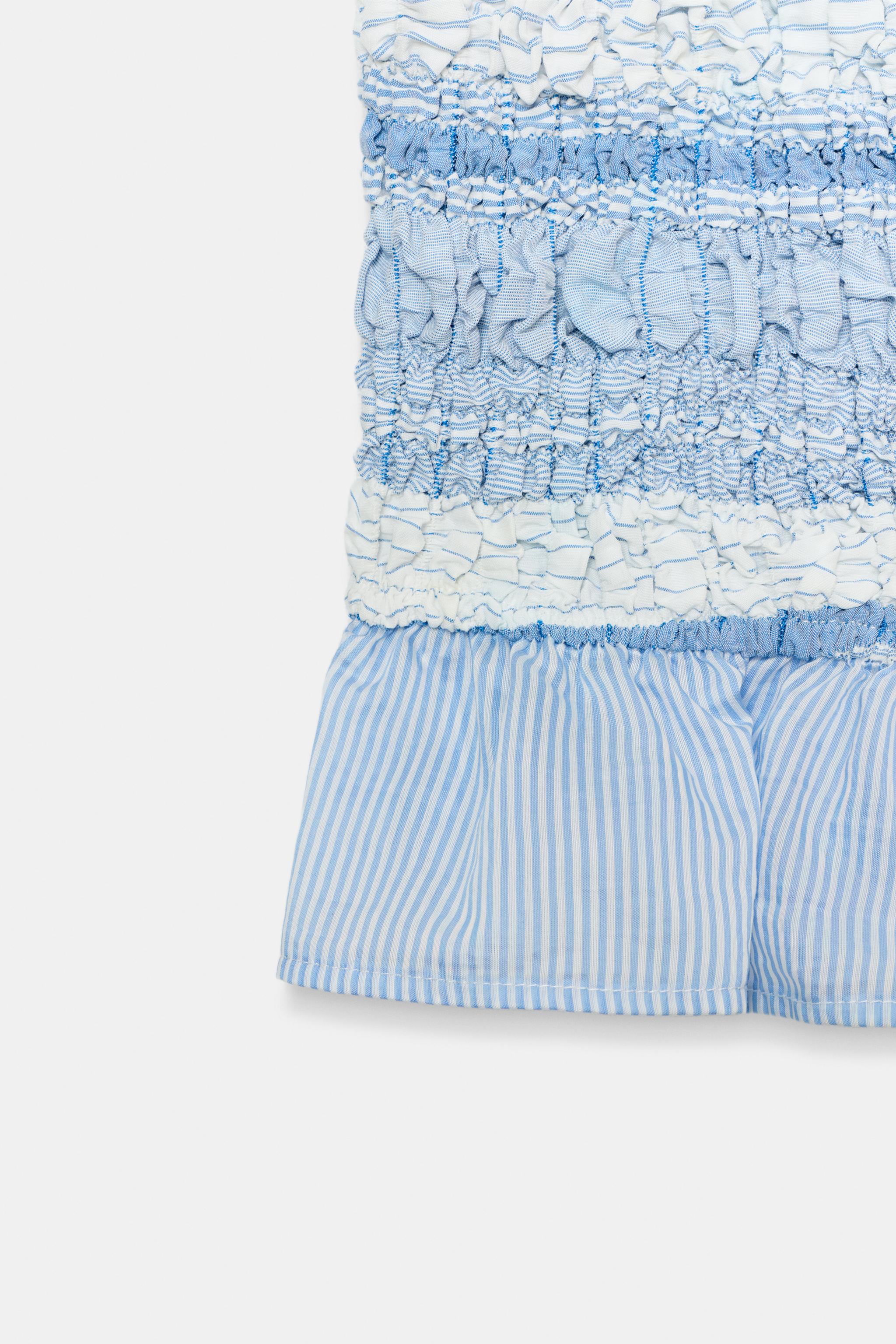 STRIPED SMOCKED TOP